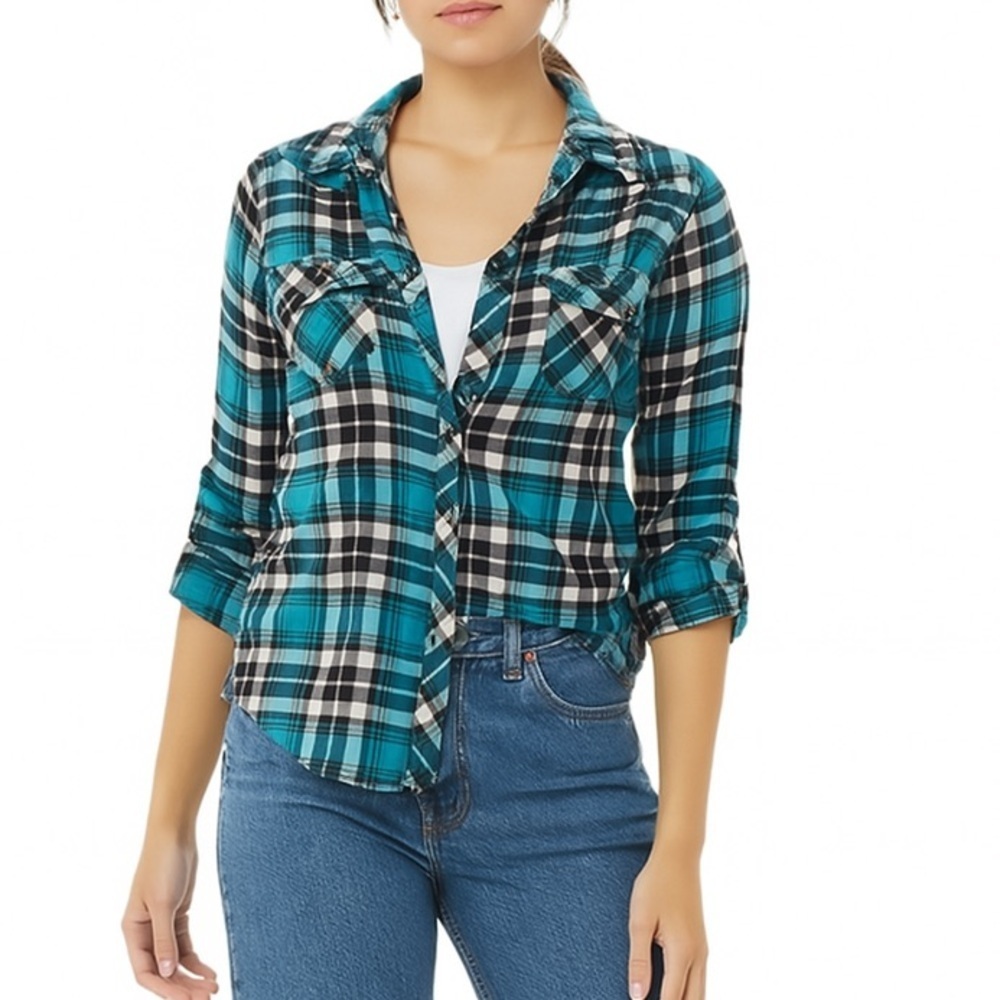 Passport Teal and Black Flannel Shirt